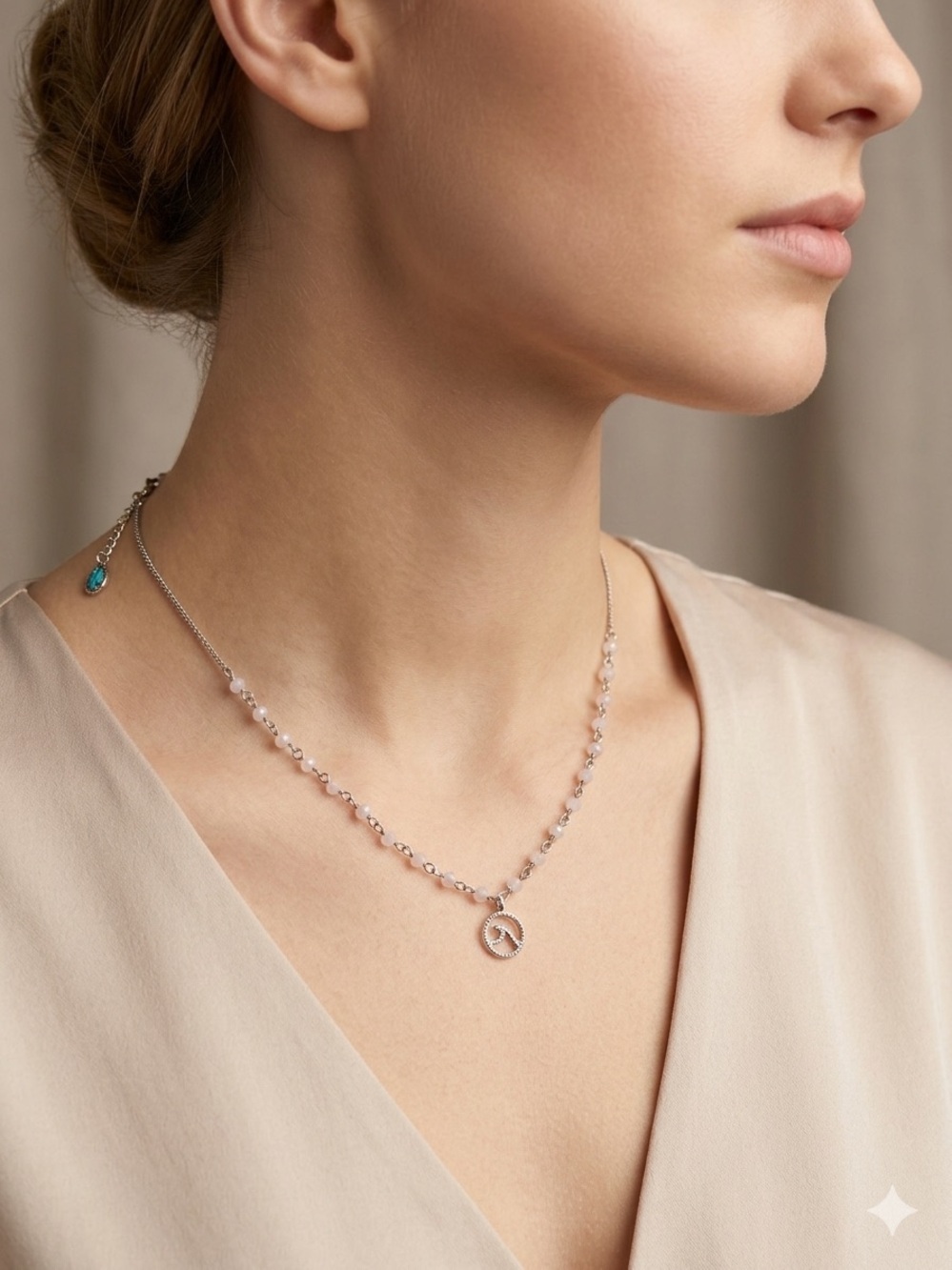🌸Adult Jewels Ocean Wave Beaded Pendant Necklace Pink